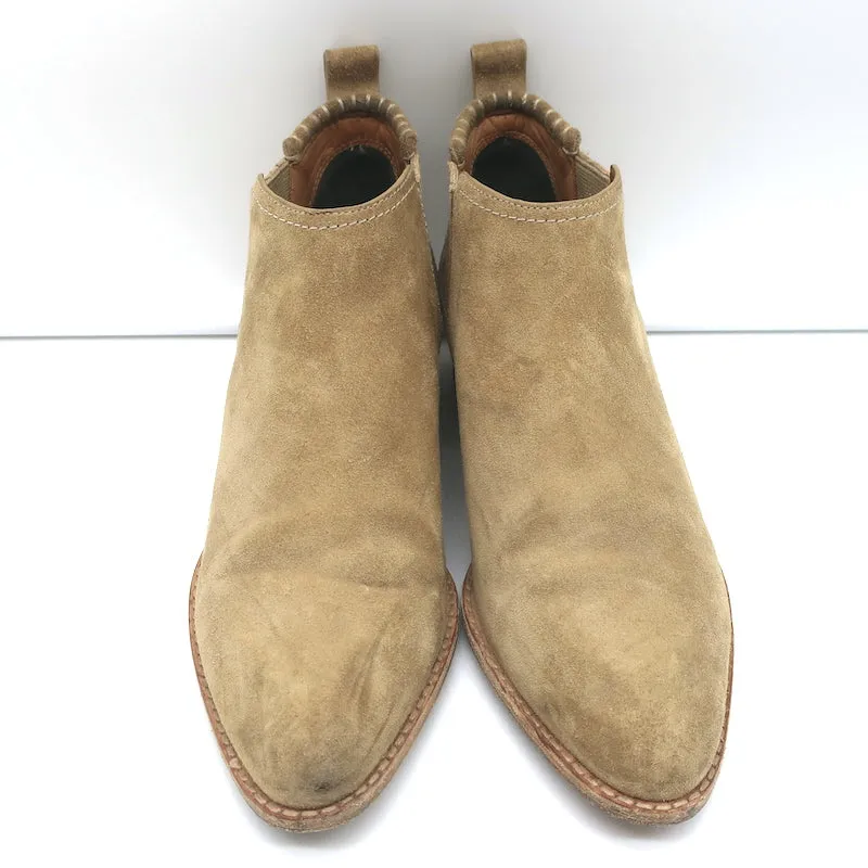 Alexander Wang Kori Stiefeletten Beige Wildleder Größe 37 Booties mit Ausschnitt und Absatz