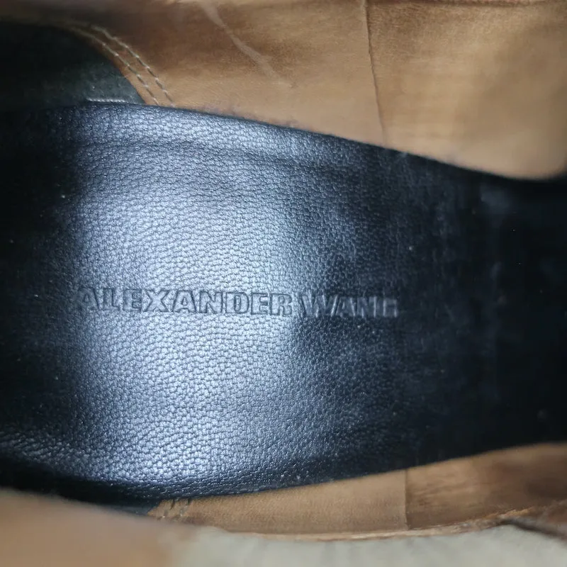 Alexander Wang Kori Stiefeletten Beige Wildleder Größe 37 Booties mit Ausschnitt und Absatz