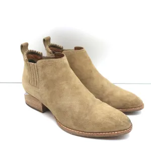 Alexander Wang Kori Stiefeletten Beige Wildleder Größe 37 Booties mit Ausschnitt und Absatz