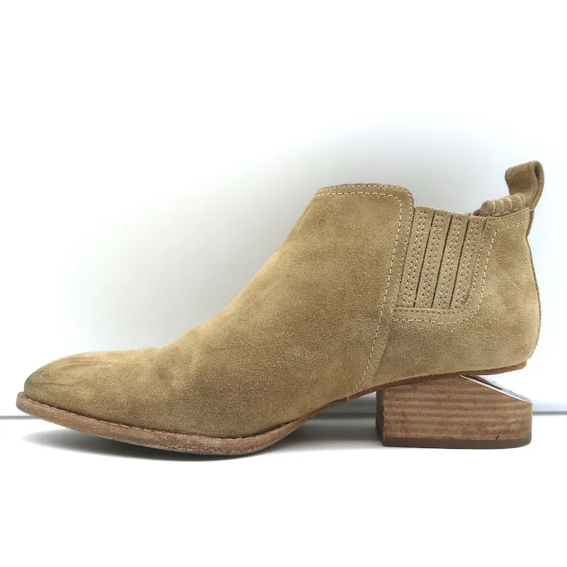 Alexander Wang Kori Stiefeletten Beige Wildleder Größe 37 Booties mit Ausschnitt und Absatz