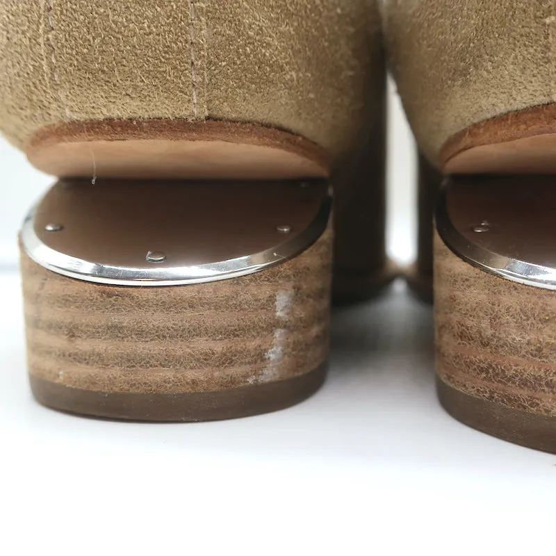 Alexander Wang Kori Stiefeletten Beige Wildleder Größe 37 Booties mit Ausschnitt und Absatz