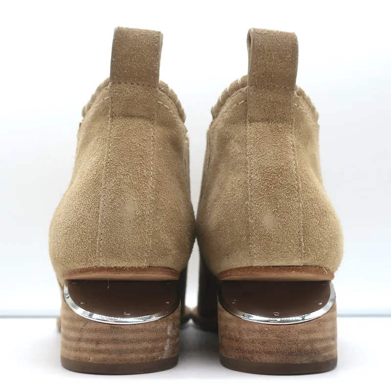 Alexander Wang Kori Stiefeletten Beige Wildleder Größe 37 Booties mit Ausschnitt und Absatz