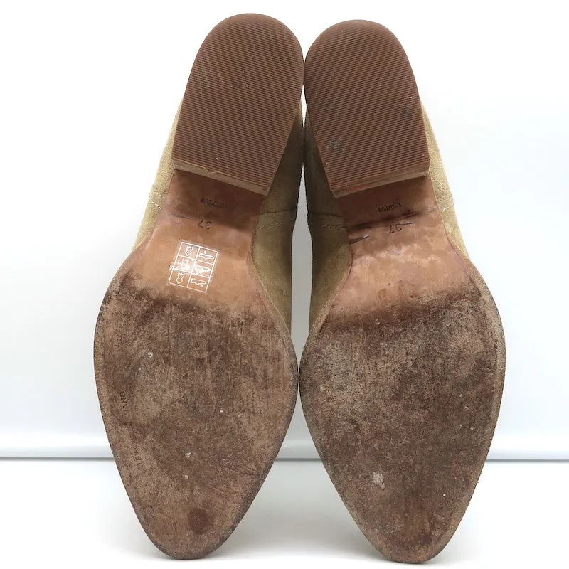 Alexander Wang Kori Stiefeletten Beige Wildleder Größe 37 Booties mit Ausschnitt und Absatz