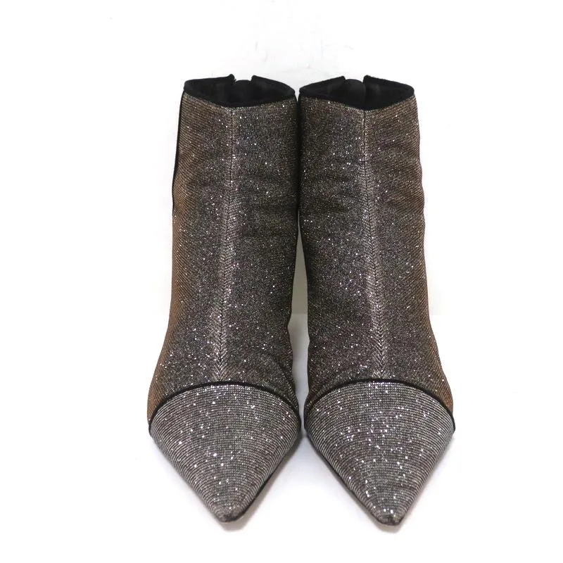 Alexandre Birman Knöchelstiefel Kittie Silber/Gold Metallic Lurex Stiefeletten Größe 36.5