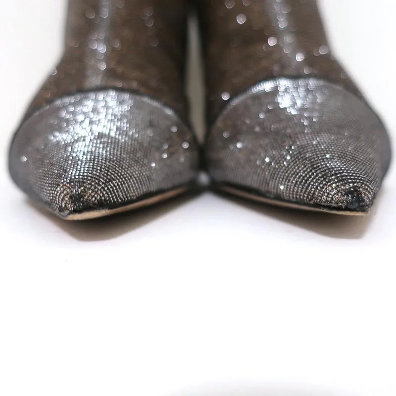 Alexandre Birman Knöchelstiefel Kittie Silber/Gold Metallic Lurex Stiefeletten Größe 36.5