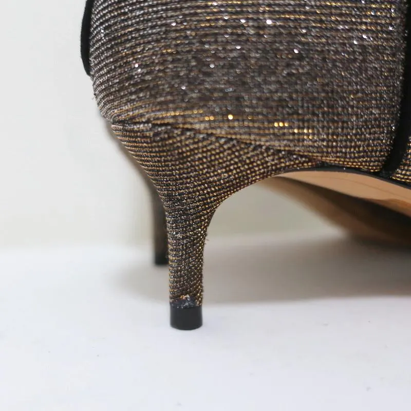 Alexandre Birman Knöchelstiefel Kittie Silber/Gold Metallic Lurex Stiefeletten Größe 36.5