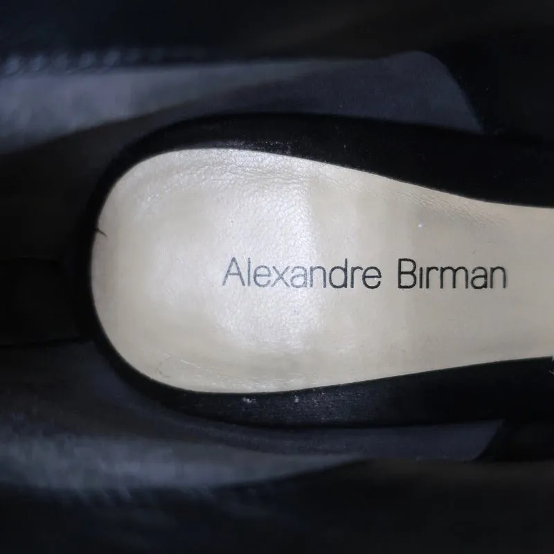 Alexandre Birman Plateauboots Schwarz Wildleder Größe 7 Stiefeletten mit hohem Absatz