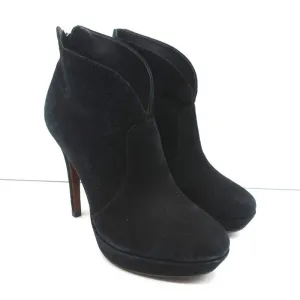 Alexandre Birman Plateauboots Schwarz Wildleder Größe 7 Stiefeletten mit hohem Absatz
