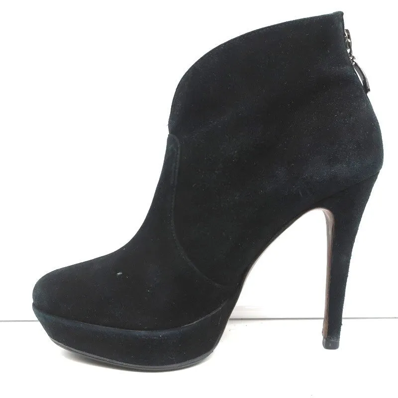 Alexandre Birman Plateauboots Schwarz Wildleder Größe 7 Stiefeletten mit hohem Absatz