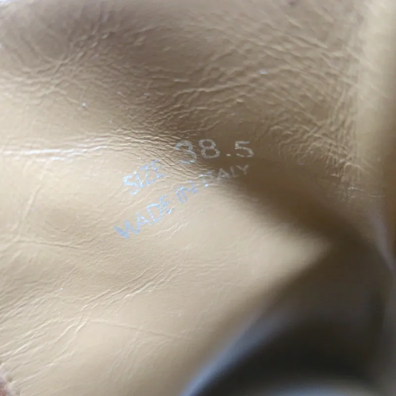 Amiri Geraffte Knöchelstiefel Braun Wildleder Größe 38.5 Seitlicher Reißverschluss Stiefeletten