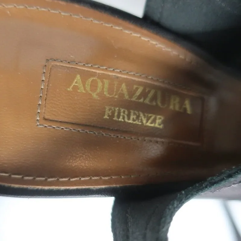 Aquazzura Sexy Thing Cutout Stiefeletten Schwarz Leder Größe 38 Offene Zehen Absätze