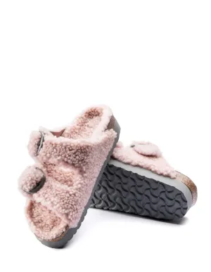 Arizona Big Buckle Shearling Pantoffeln In Teddy Kristall Rose