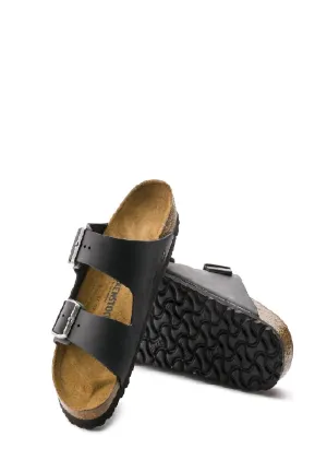 Arizona Öl-Leder Sandale in Schwarz