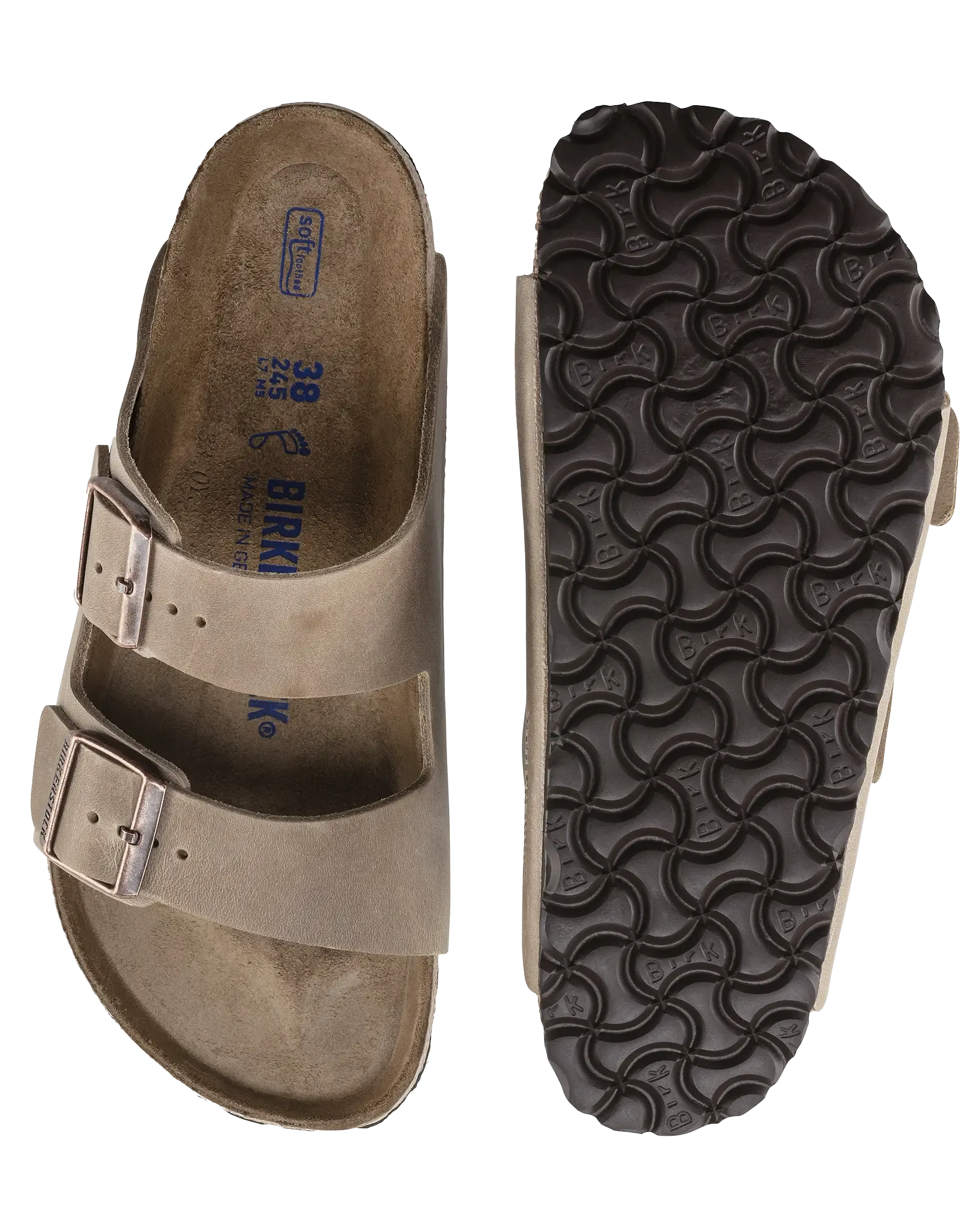 Arizona Öl-Leder Sandalen in Tabakbraun