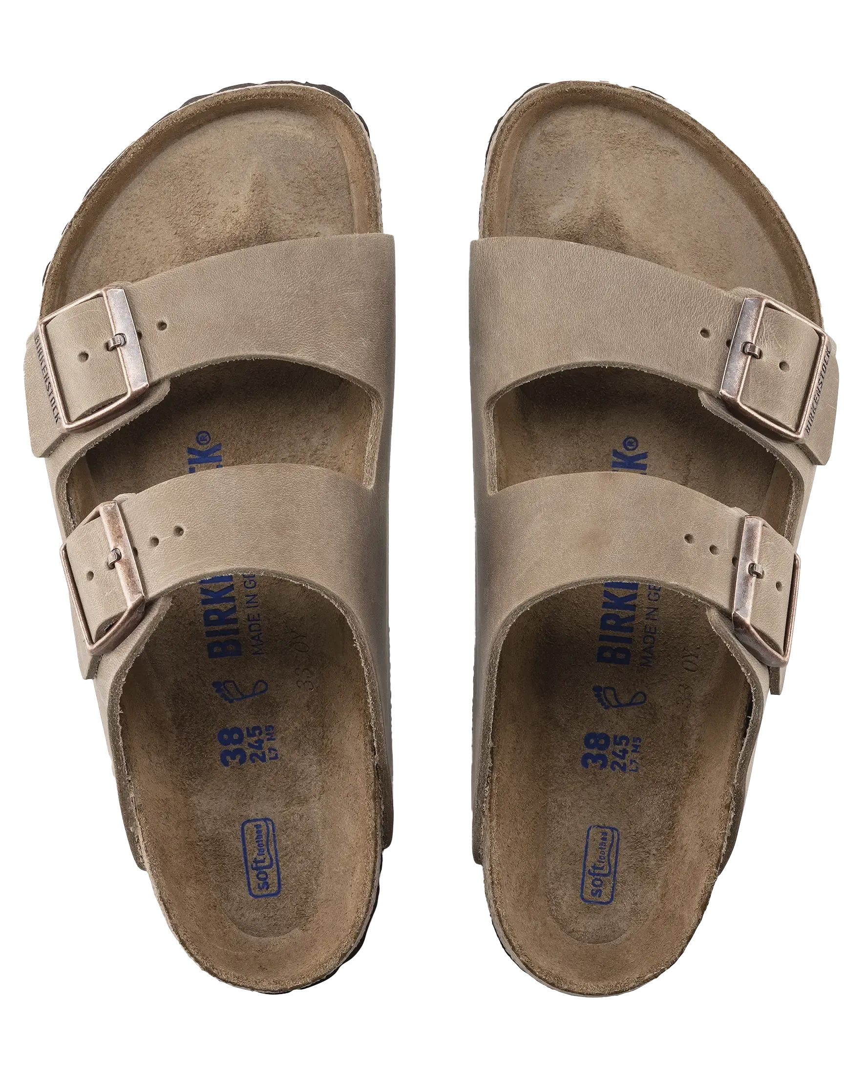 Arizona Öl-Leder Sandalen in Tabakbraun