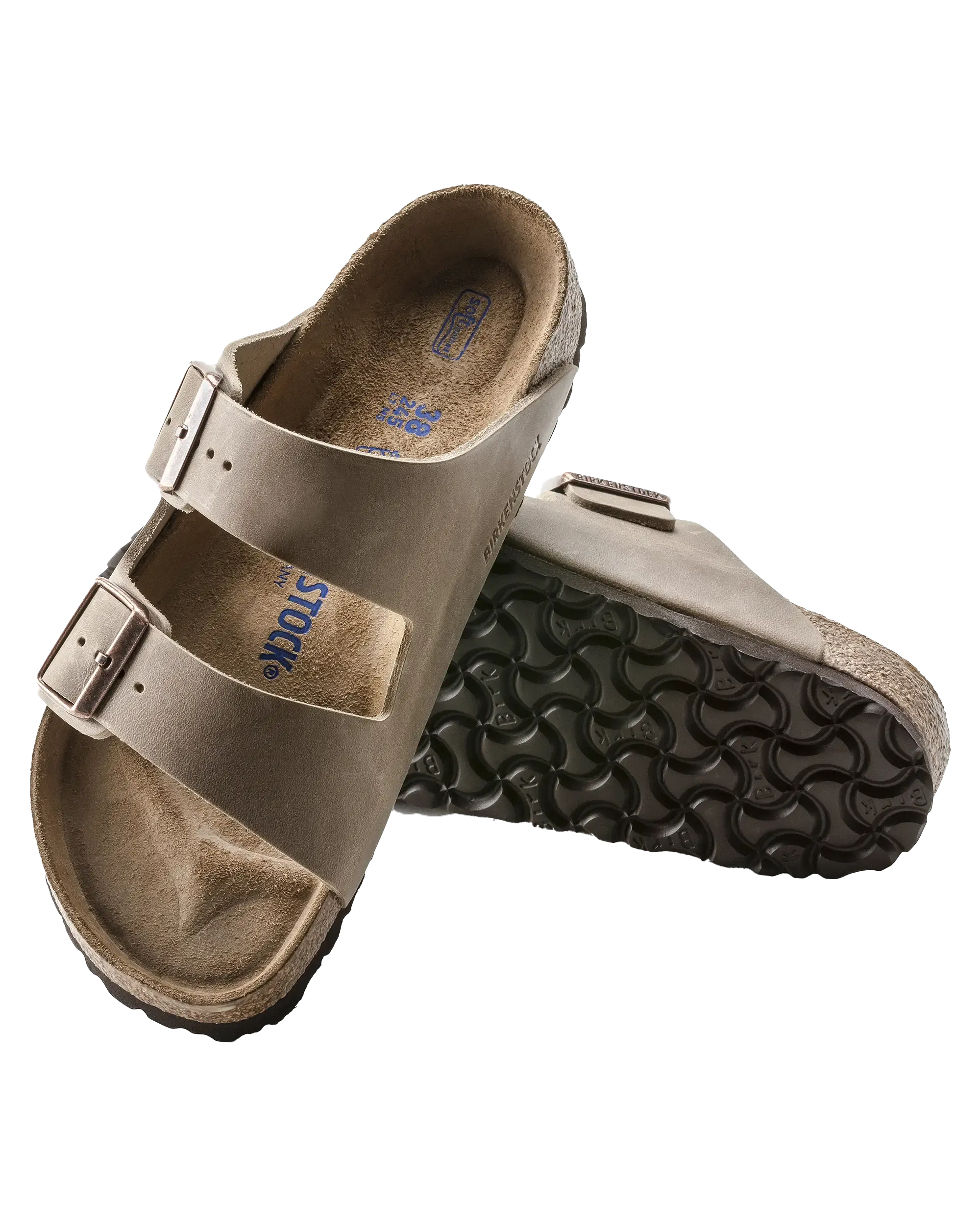 Arizona Öl-Leder Sandalen in Tabakbraun