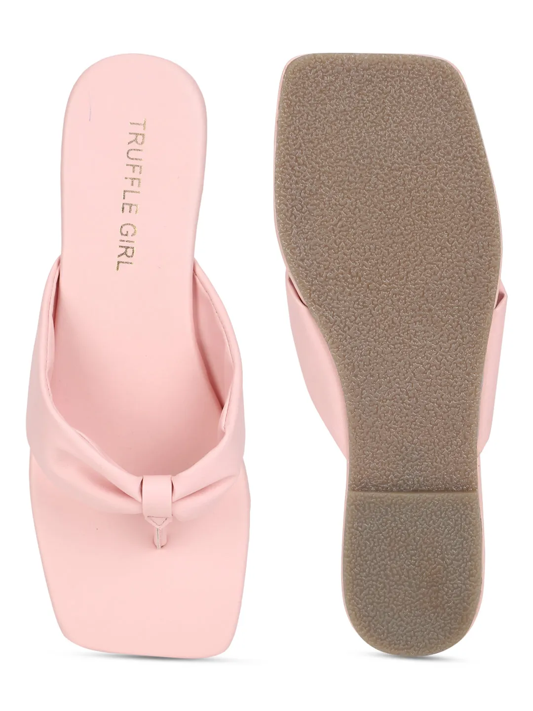 Baby Pink PU Flip-Flop Hausschuhe (TC-ST-1216-PNK)