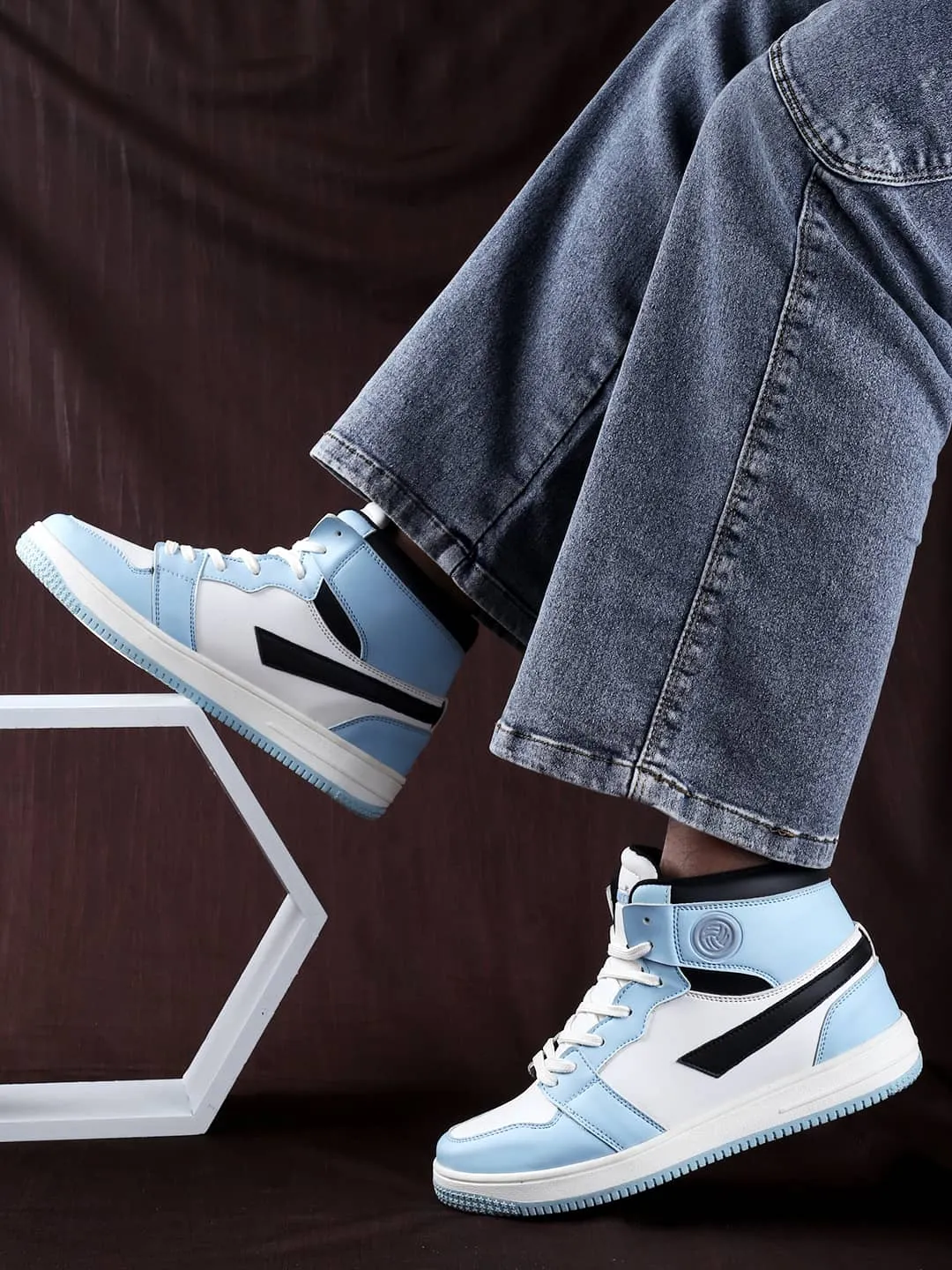 Bacca Bucci Femme High-Top Harmony Sneakers—Elegante Pastellblaue und Rosa Schnürschuhe für Damen
