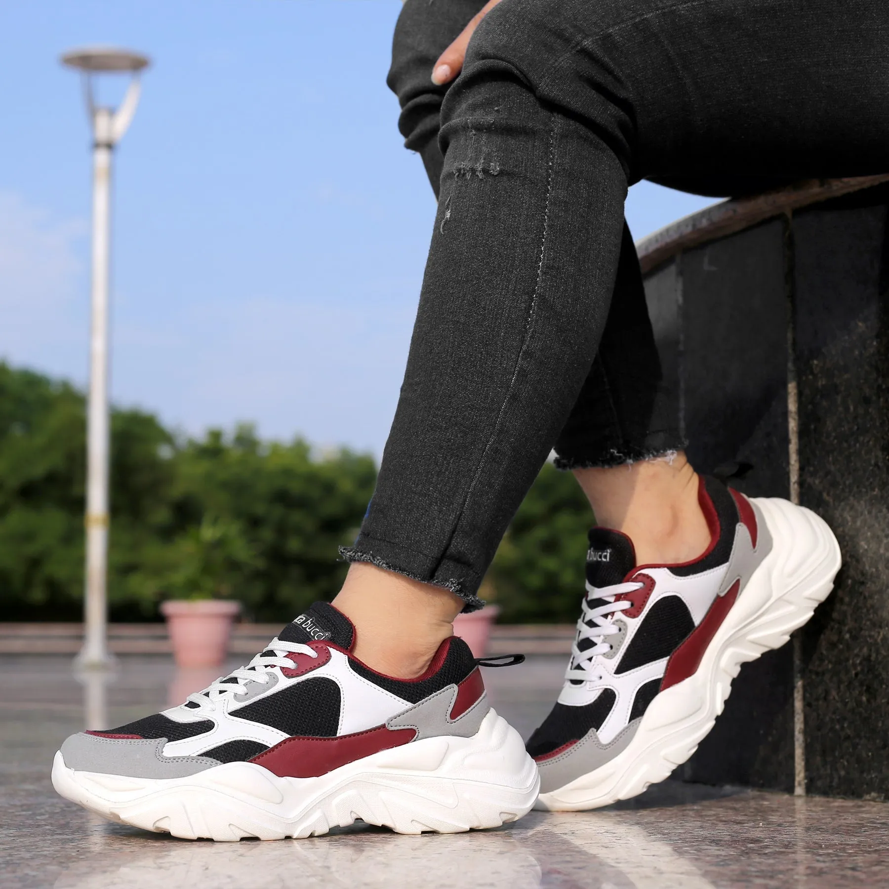 Bacca Bucci SPARK Low-Top Plateau-Sneaker im ColorBlock-Design für Damen | Streetwear-Sneaker mit dicker Sohle