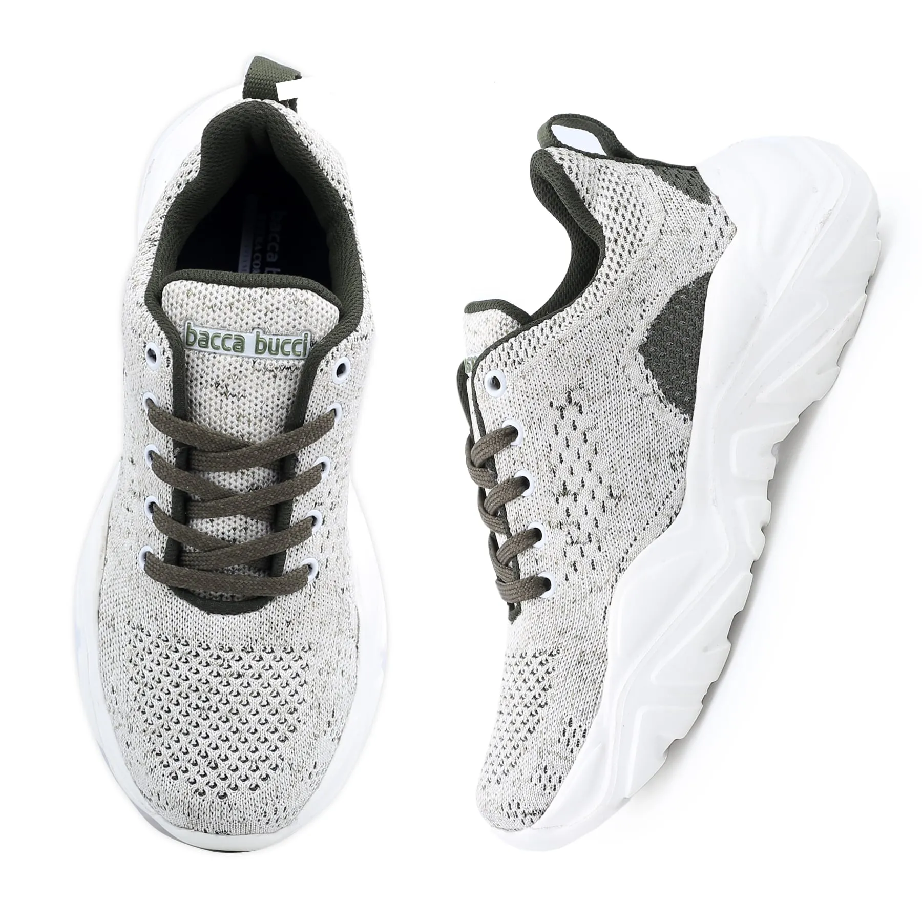 Bacca Bucci Damen CHARLOTTE Low-Top Plateau-Mode-Schuhe | Streetwear Strick-Dicksohlenturnschuhe