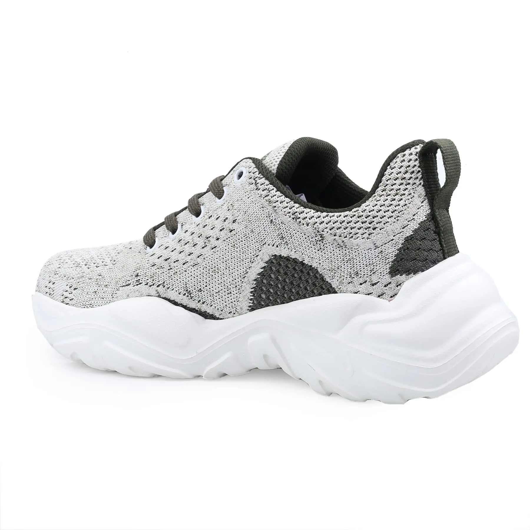 Bacca Bucci Damen CHARLOTTE Low-Top Plateau-Mode-Schuhe | Streetwear Strick-Dicksohlenturnschuhe