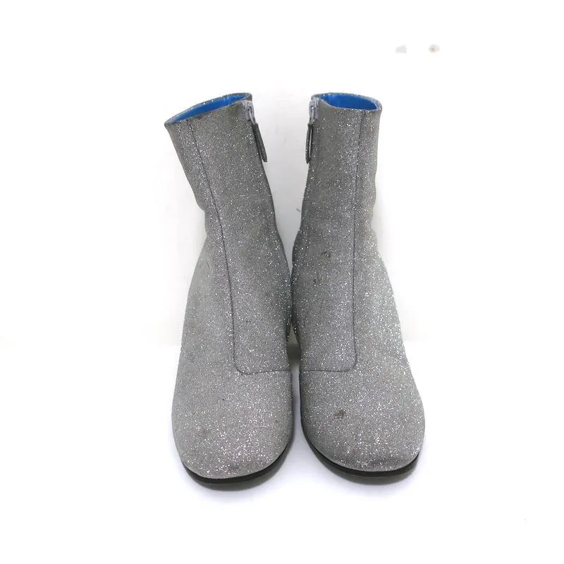 Balenciaga Glitzer Knöchelstiefel Silber Größe 37.5 High Heel Booties