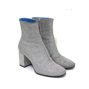 Balenciaga Glitzer Knöchelstiefel Silber Größe 37.5 High Heel Booties