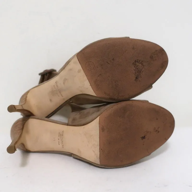 Barneys New York Co-Op Slingback Stiefeletten Beige Wildleder Größe 38 Spitzenabsatz mit offener Zehe