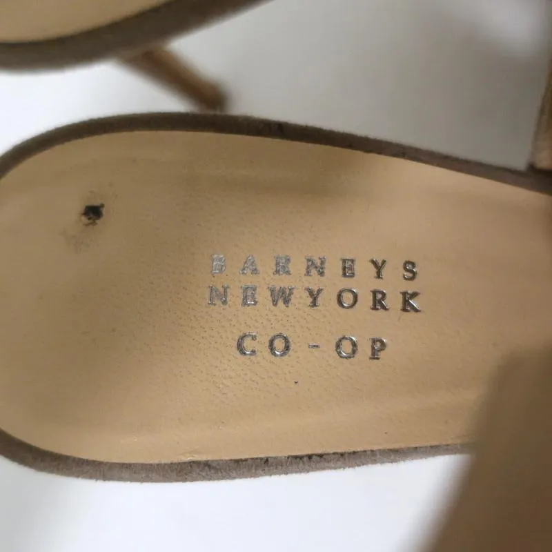 Barneys New York Co-Op Slingback Stiefeletten Beige Wildleder Größe 38 Spitzenabsatz mit offener Zehe