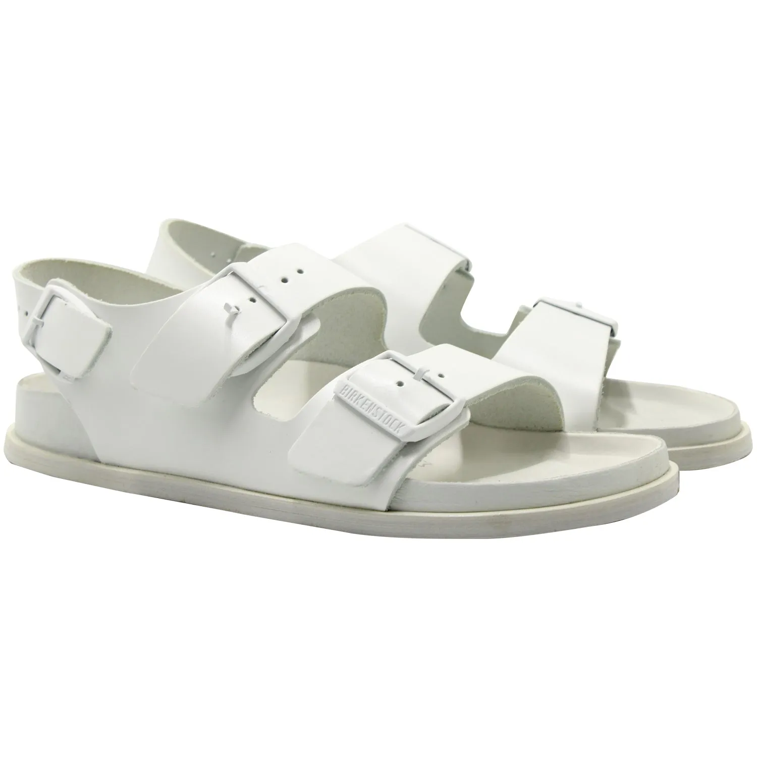 Birkenstock Arizona Doppelriemen-Sandalen in weißem Leder