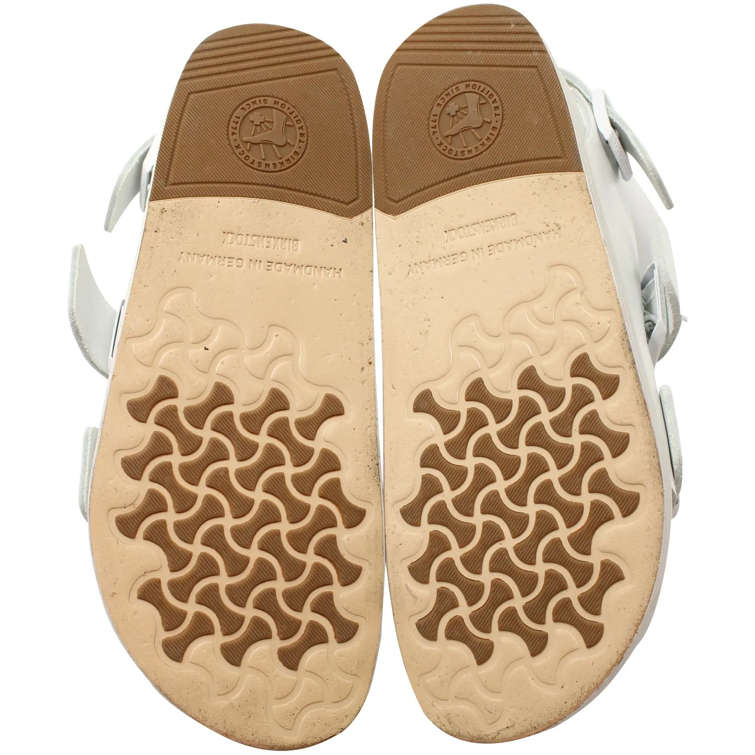 Birkenstock Arizona Doppelriemen-Sandalen in weißem Leder