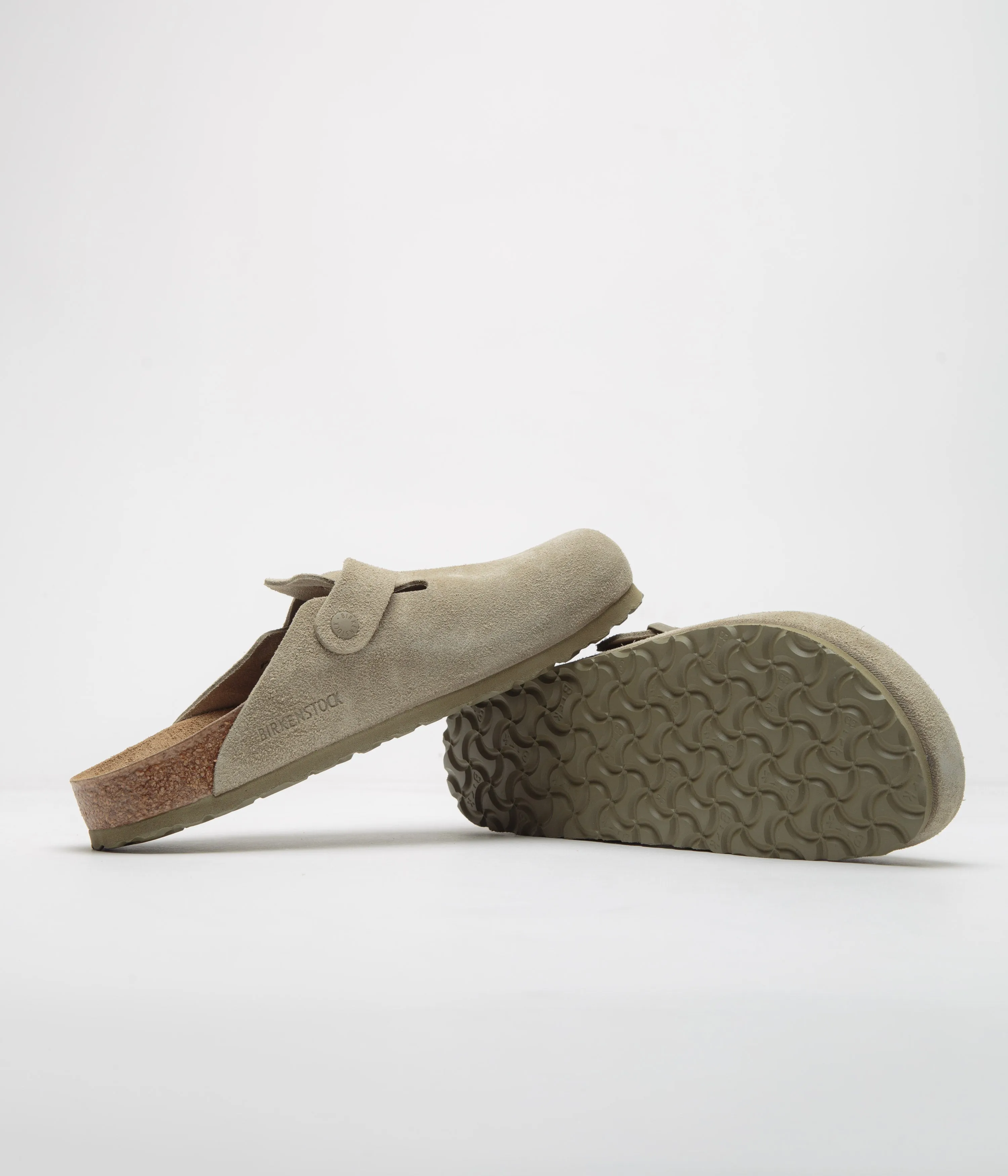Birkenstock Boston Sandalen - Verblasstes Khaki Birkenstock Schuhe