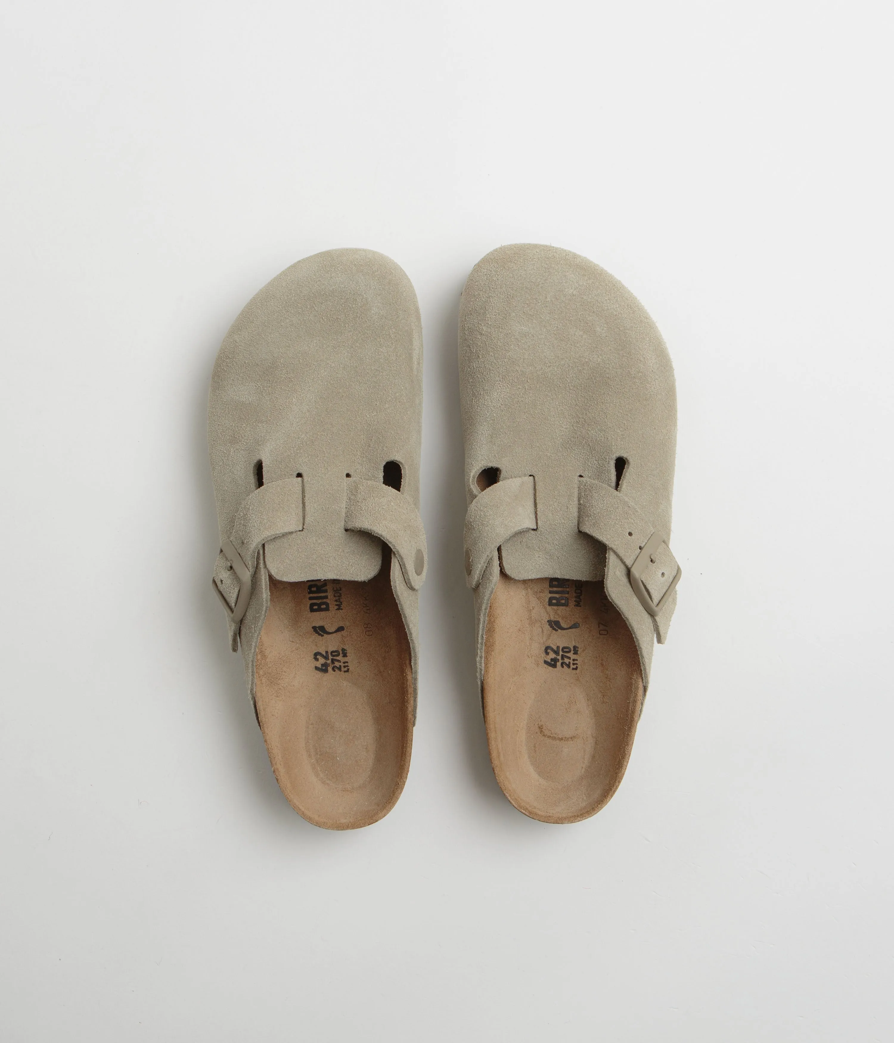 Birkenstock Boston Sandalen - Verblasstes Khaki Birkenstock Schuhe
