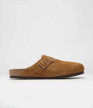 Birkenstock Boston Shearling Sandalen - Mink Birkenstock Schuhe