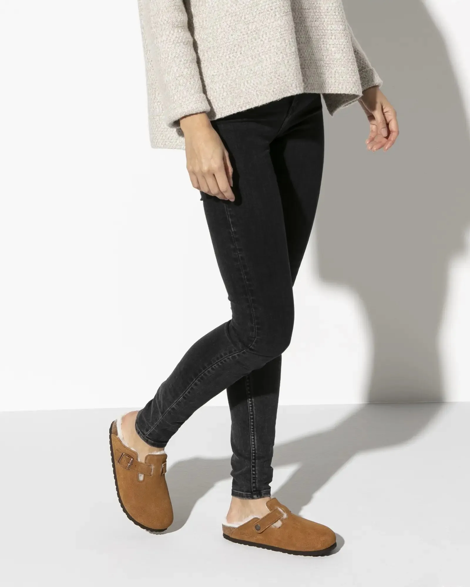 Birkenstock Schuhe Boston Shearling Hausschuhe in Nerz