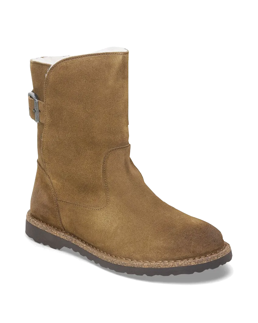 Birkenstock Schuhe Uppsala Shearling Wildleder Stiefel in Dunklem Tee