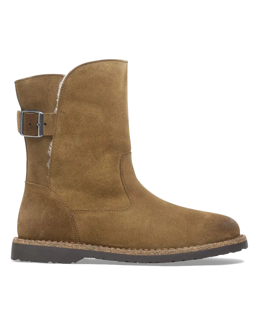 Birkenstock Schuhe Uppsala Shearling Wildleder Stiefel in Dunklem Tee