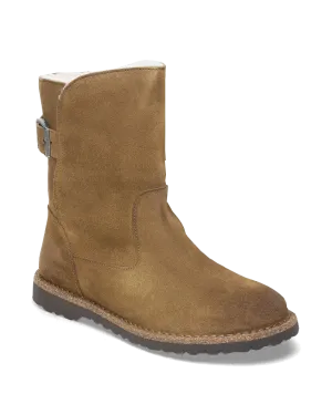 Birkenstock Schuhe Uppsala Shearling Wildleder Stiefel in Dunklem Tee