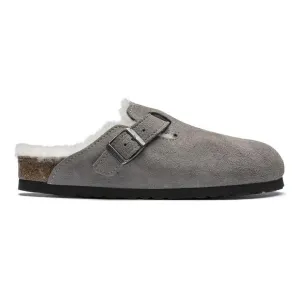Birkenstock Damen Boston Shearling Stone Coin Wildleder