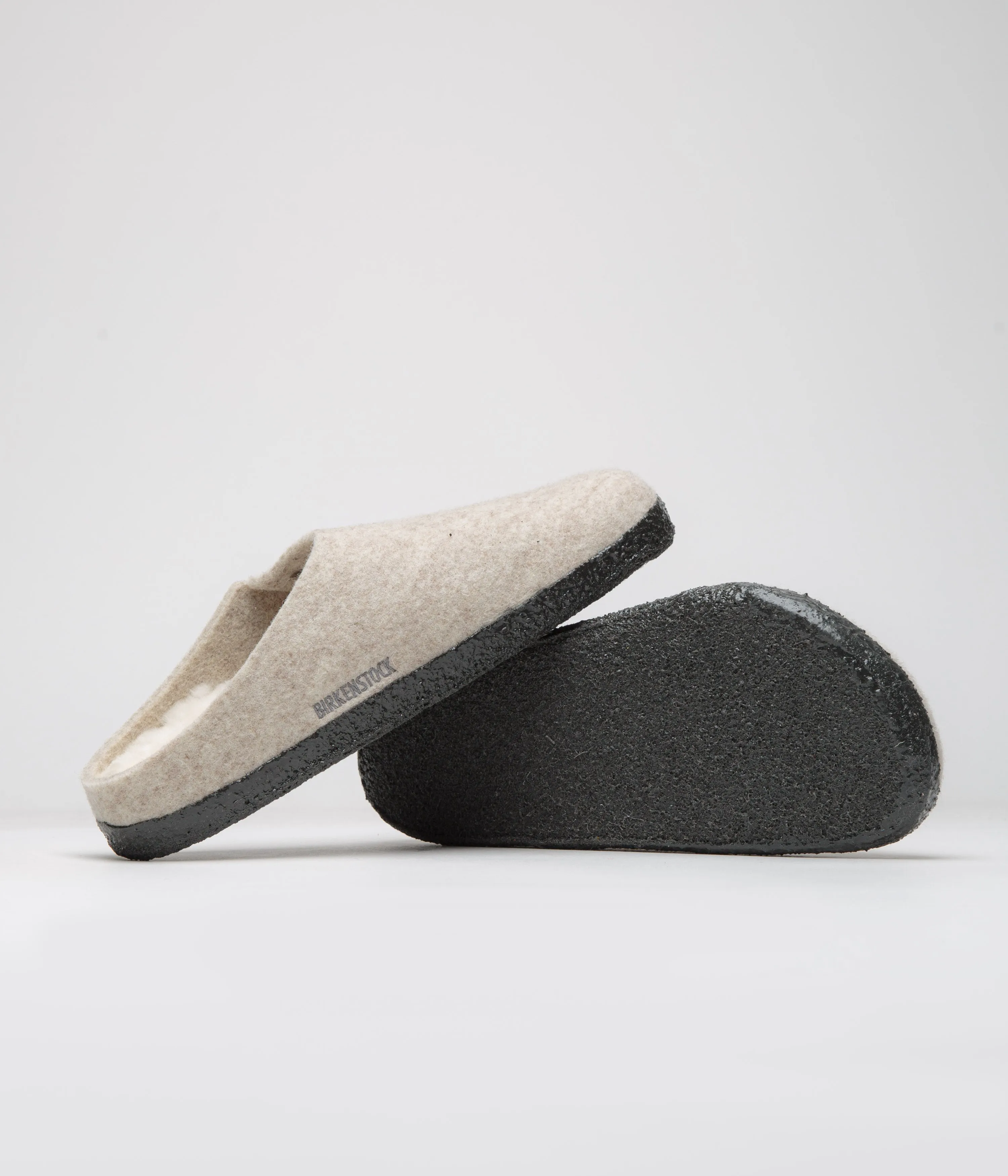 Birkenstock Zermatt Filzpuschen mit Schaffell - Eierlikör Birkenstock Schuhe