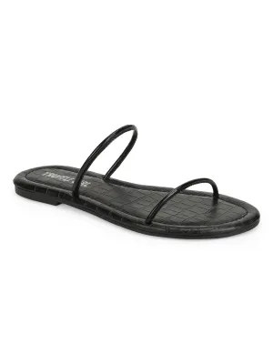 Schwarze PU Slip-Ons 