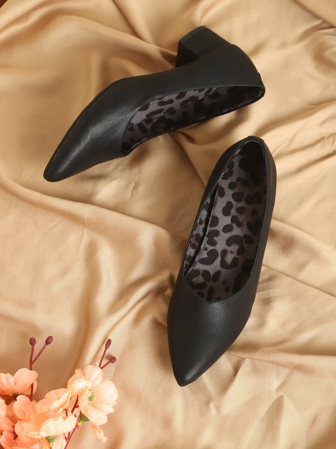 Schwarze PU Block Slip-On Sandalen (TC-SLC-1180-BLK)