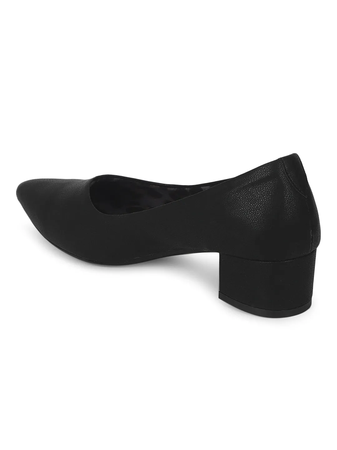 Schwarze PU Block Slip-On Sandalen (TC-SLC-1180-BLK)