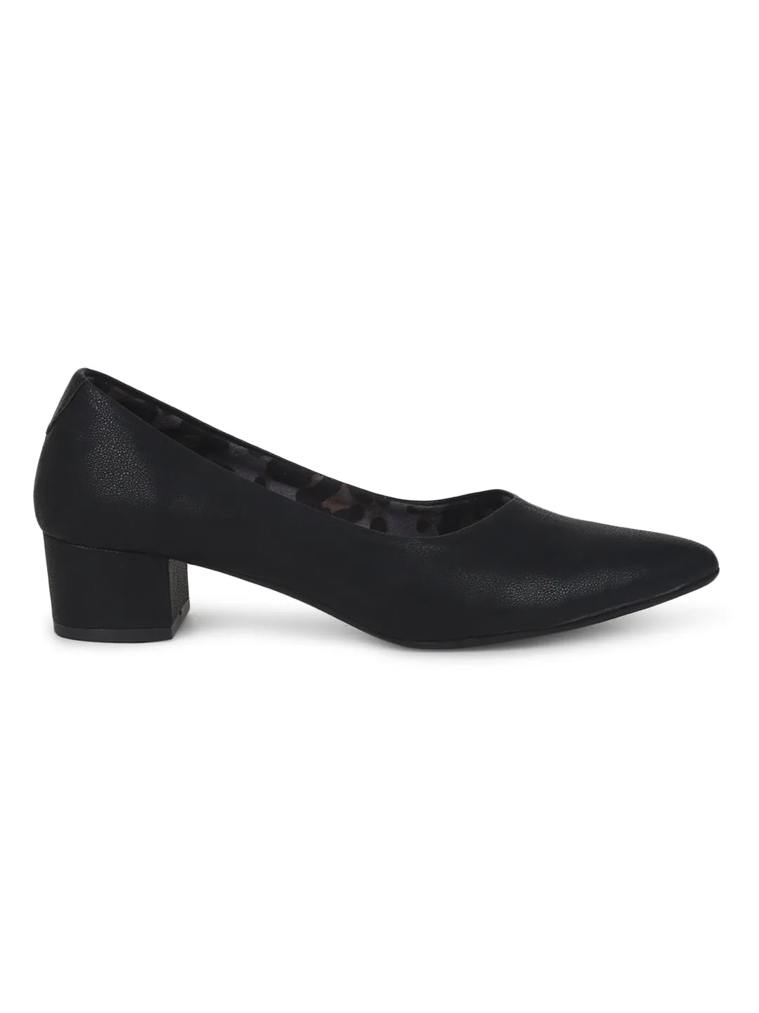 Schwarze PU Block Slip-On Sandalen (TC-SLC-1180-BLK)