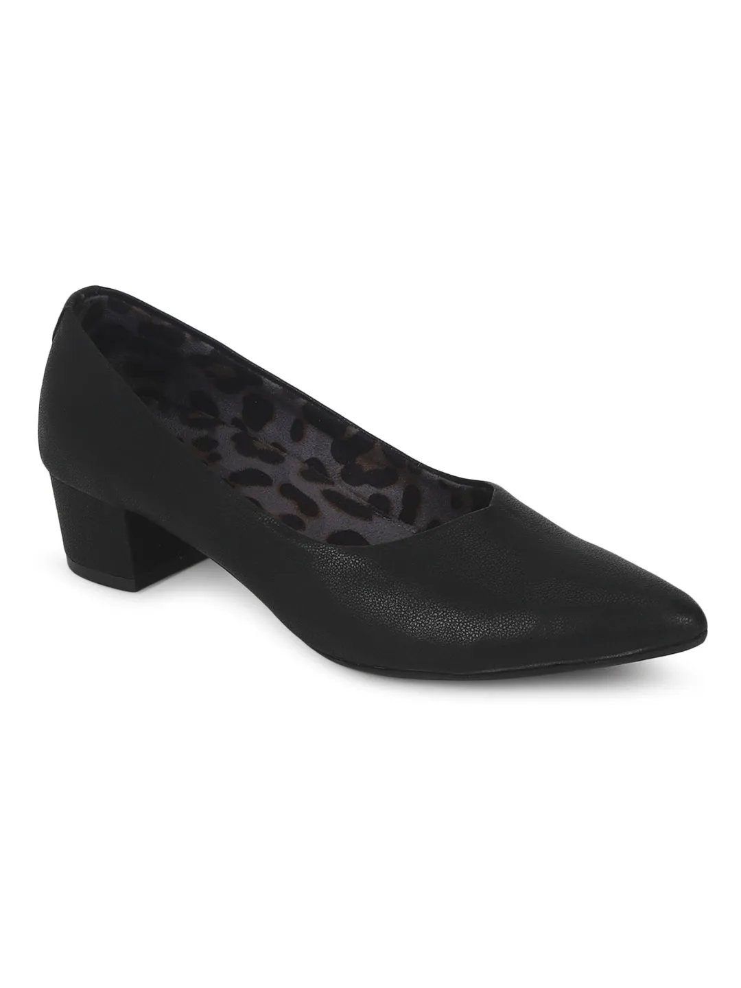 Schwarze PU Block Slip-On Sandalen (TC-SLC-1180-BLK)