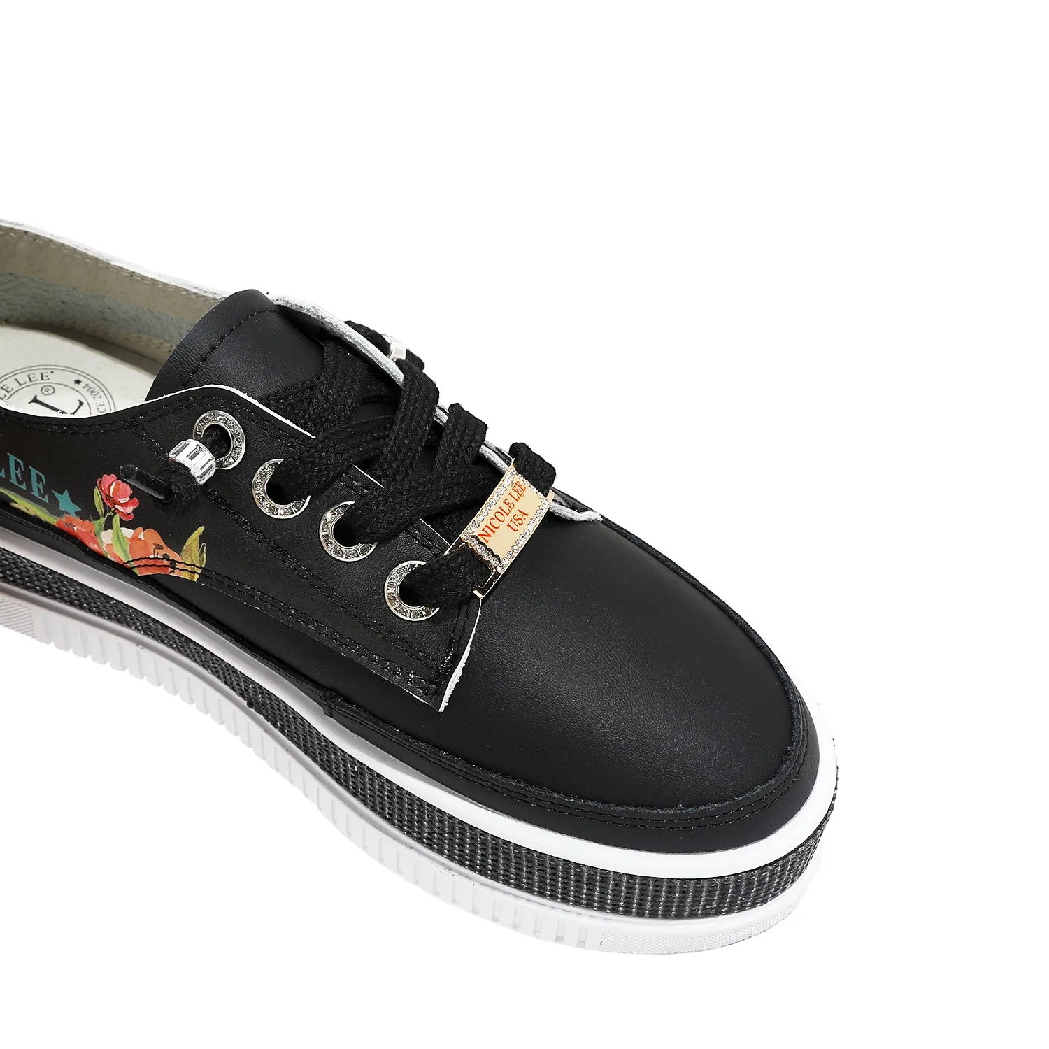 BLING PLATFORM LEDER-SNEAKER