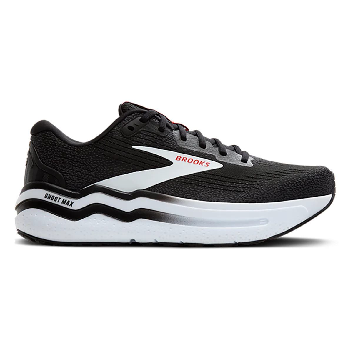 Brooks Ghost Max 2 - Schwarz - Weiß - Feuerrot