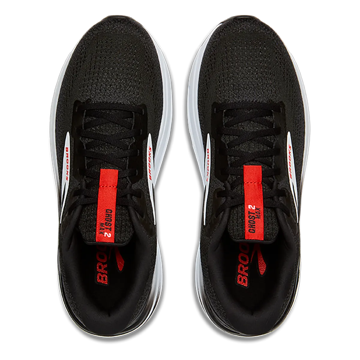 Brooks Ghost Max 2 - Schwarz - Weiß - Feuerrot