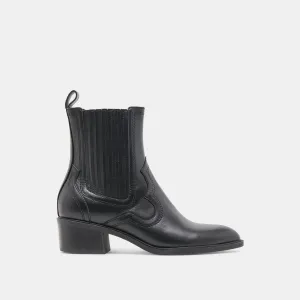 BRYLEE H2O WEITE BOOTIES AUS SCHWARZEM LEDER