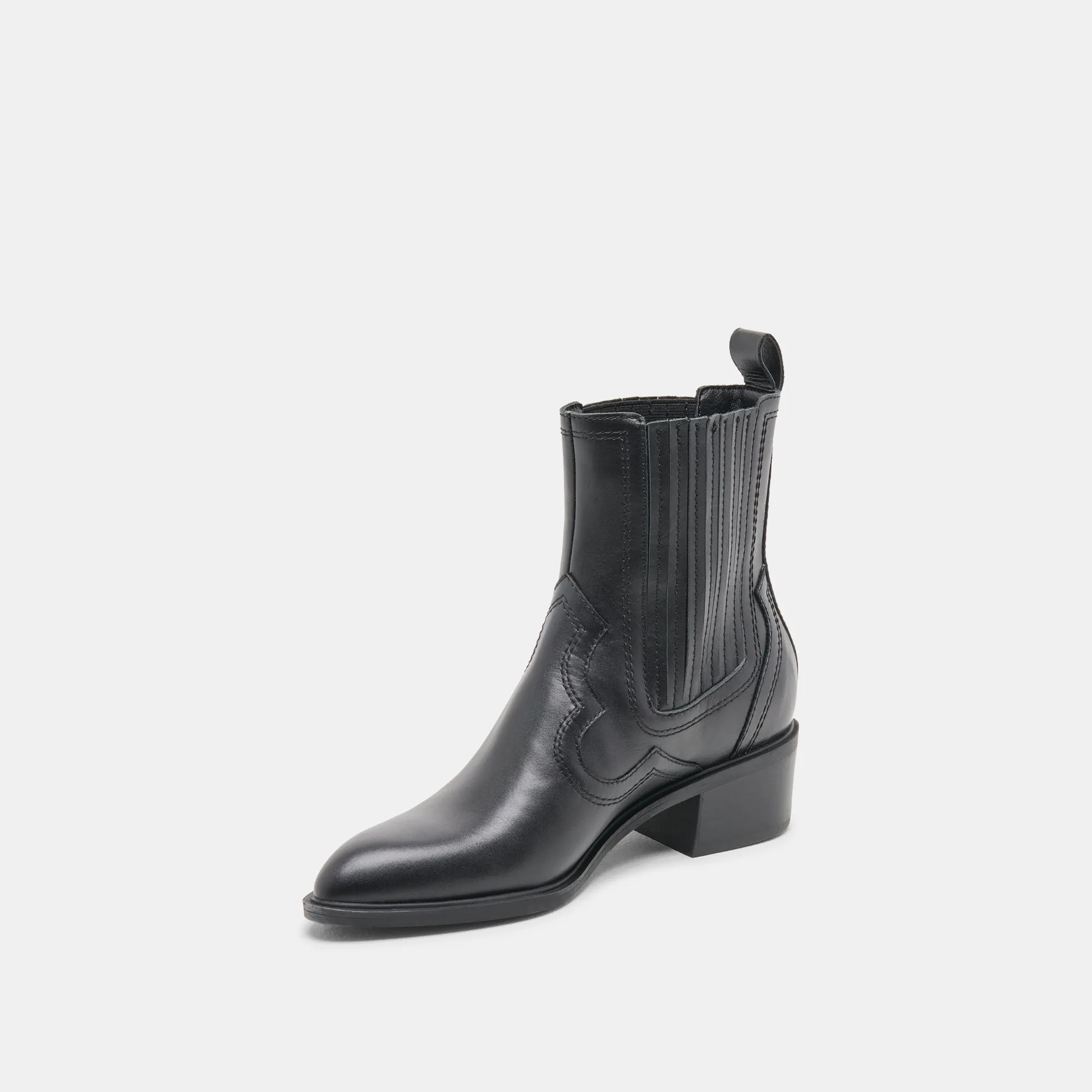 BRYLEE H2O WEITE BOOTIES AUS SCHWARZEM LEDER